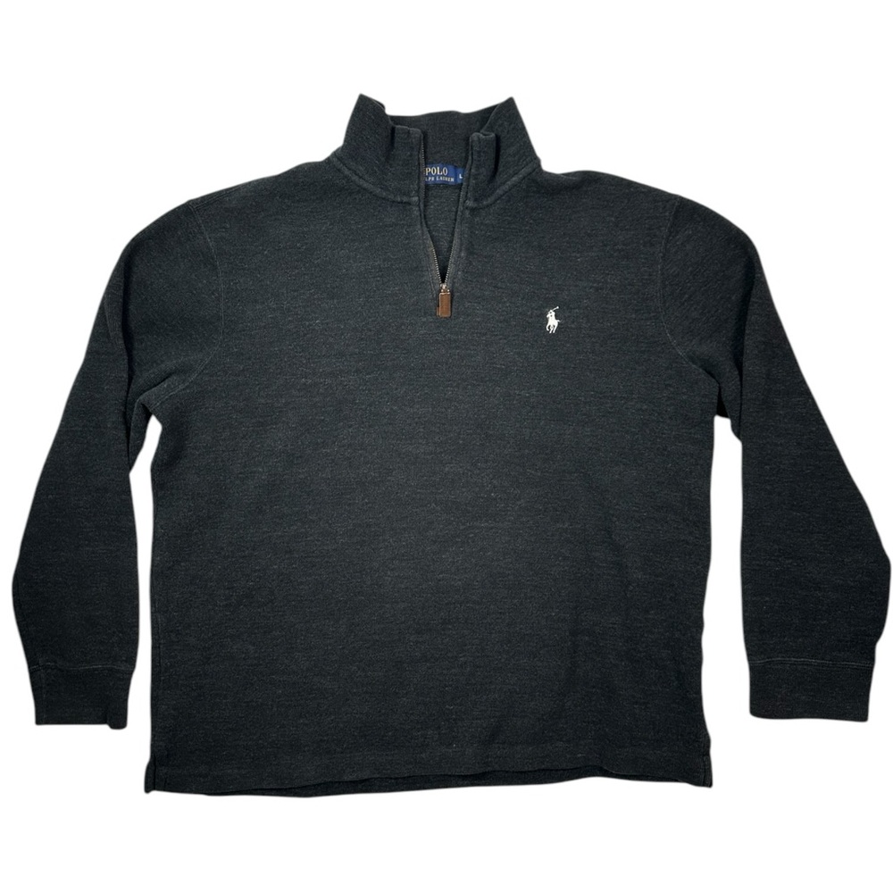 Polo Ralph Lauren Men’s Quarter Zip Long Sleeve Sweater – Grey – Size Large
